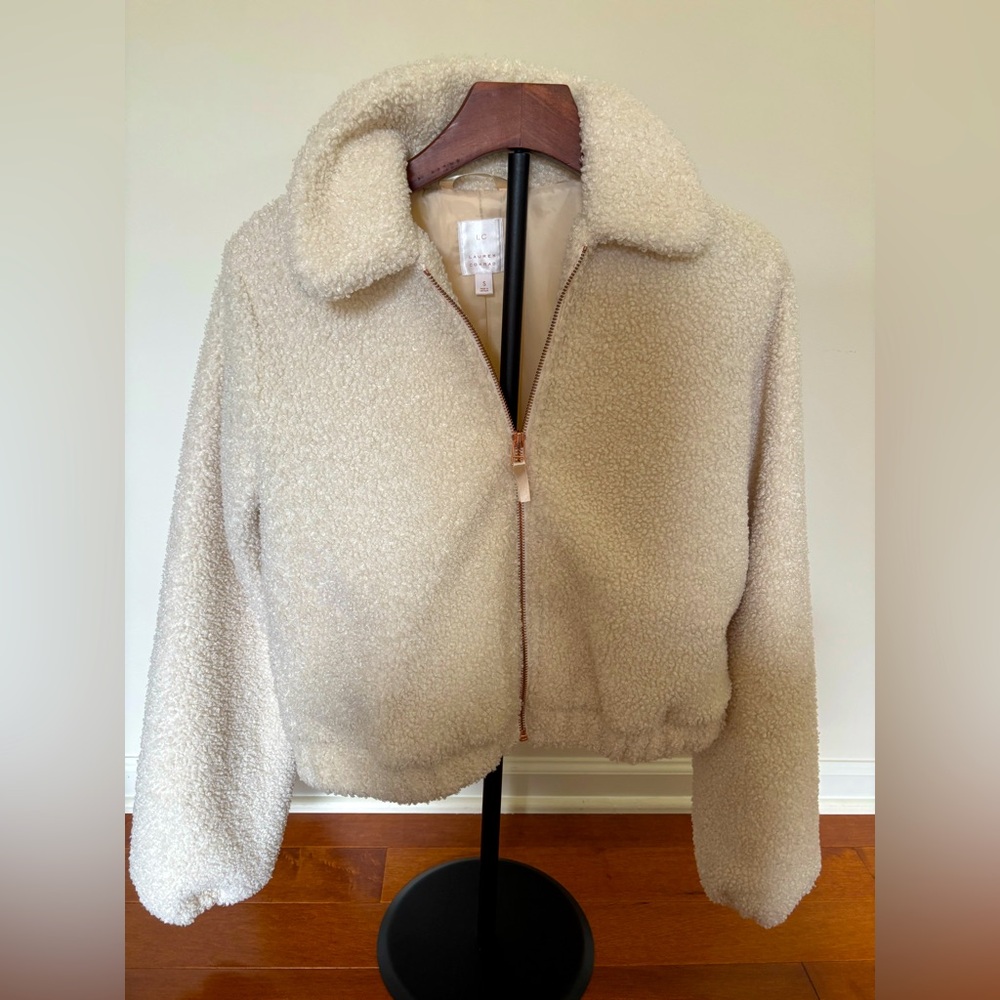 Lauren Conrad Teddy Sherpa Jacket Small‎ Cream